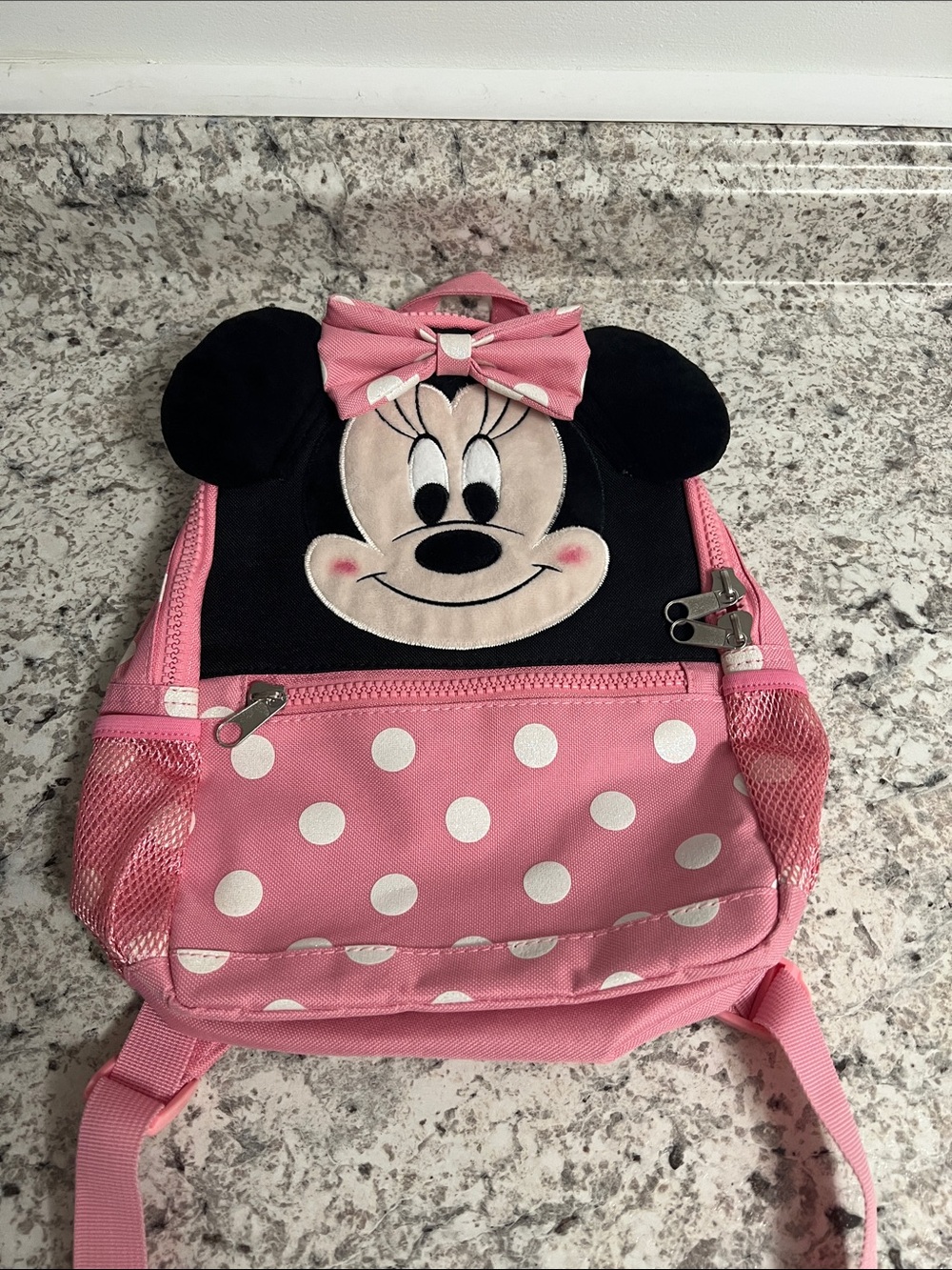 Disney Parks Pink Polka Dot Minnie Mouse Kids Backpack
